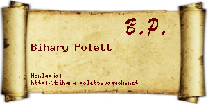 Bihary Polett névjegykártya